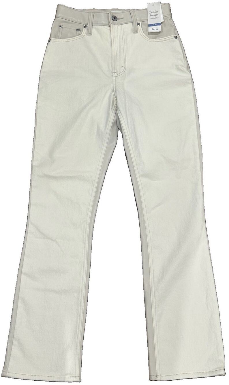 Abercrombie & Fitch Womens High Rise Slim Straight White Denim Jeans Size 25